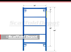Scaffold Depot Series Box Frame measuring sixty inches high by thirty inches wide