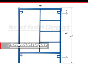 Scaffold Depot Series Box Frame measuring sixty inches high by forty-five inches wide