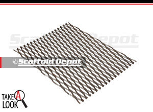 A square piece of heavy-duty mesh grate