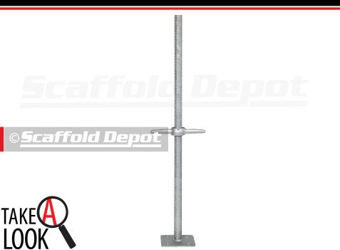 36 inch screwjack with a 5.5 inch by 5.5 inch base plate