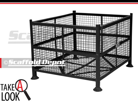 a black steel storage cage