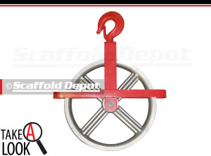 a red pulley wheel