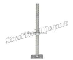 Scaffold Depot's 24 inch screwjack with a 5.5 inch by 5.5 inch base plate