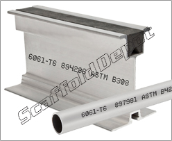 A section of aluminum beam and tube.