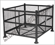 A steel storage cage.
